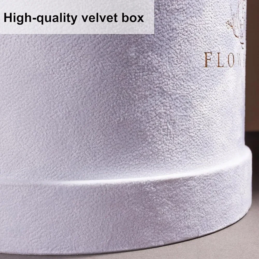 17 Flowers in a Luxury Suede Box Birthday Gifts Preserved Flowers Lavender